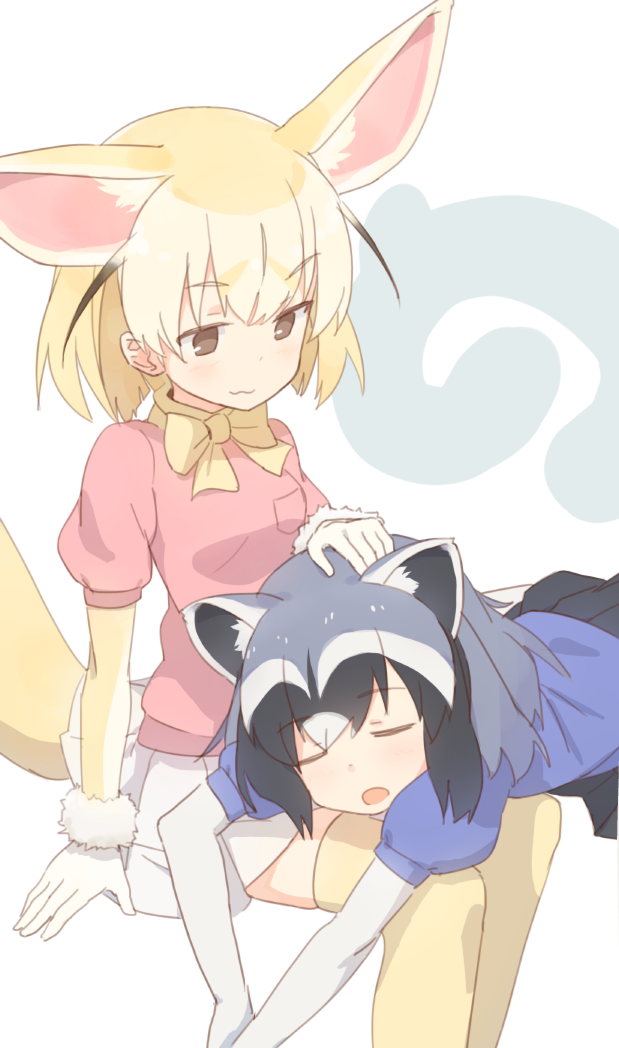 :3, animal_ears, blonde_hair, blush, bow, bowtie, breast_pocket, brown_eyes