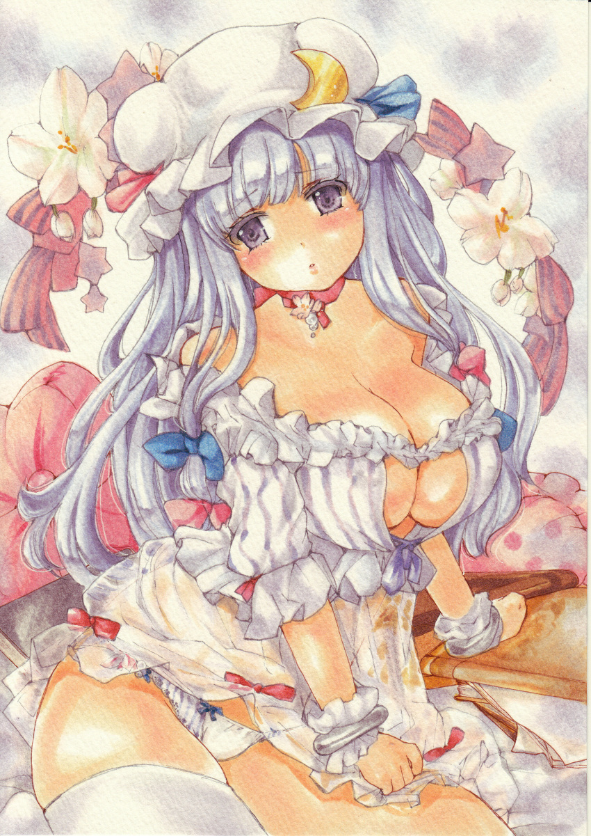 1girl, absurdres, bangs, bare_shoulders, blue_bow, blunt_bangs, blush, bow