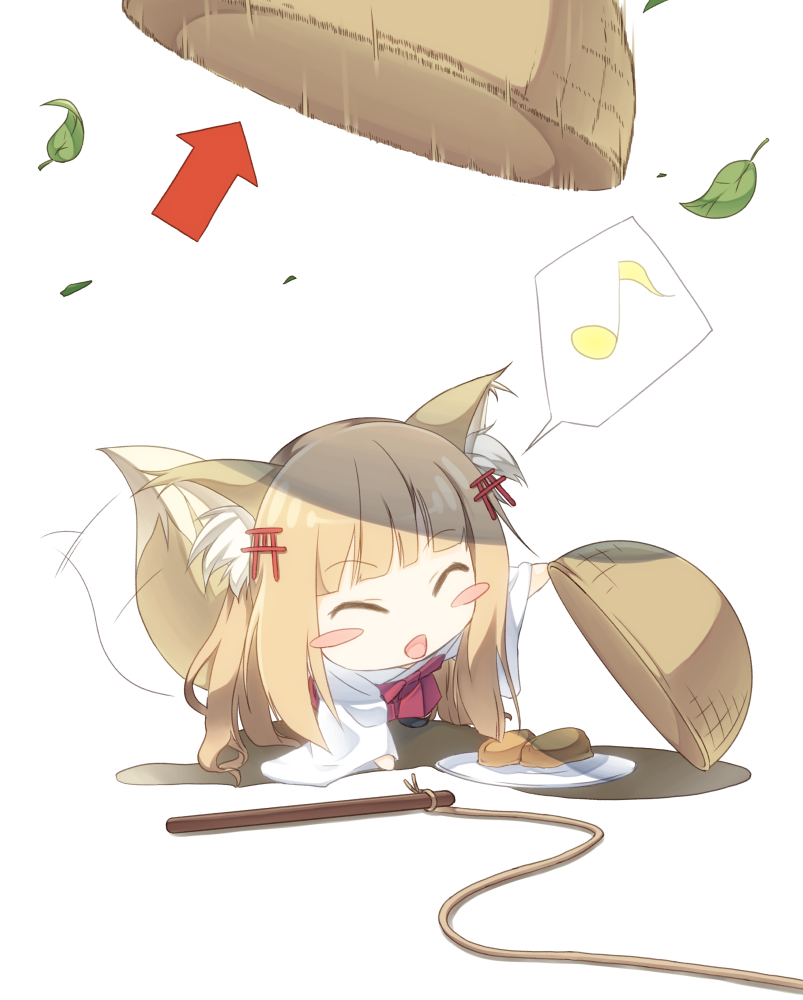1girl, :d, ^_^, animal_ears, bangs, blonde_hair, blunt_bangs, blush_stickers
