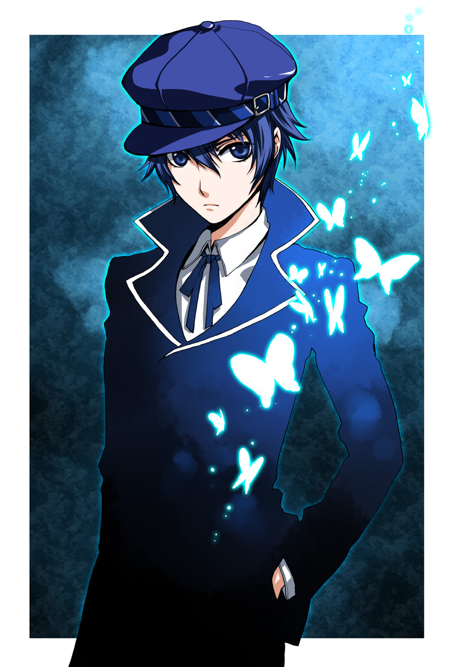 butterflies, butterfly, hat, highres, persona, persona_4, philemon_(butterfly), reverse_trap