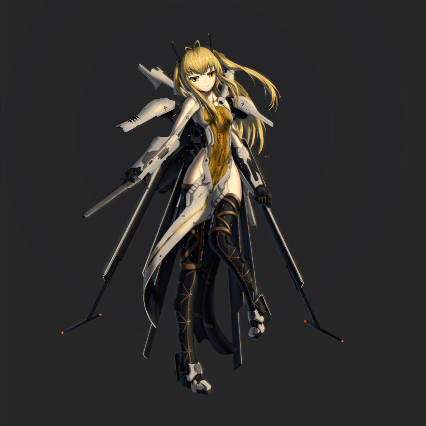 1girl, absurdres, black_legwear, blonde_hair, confessor(eve_online), eve_online, gloves, highres