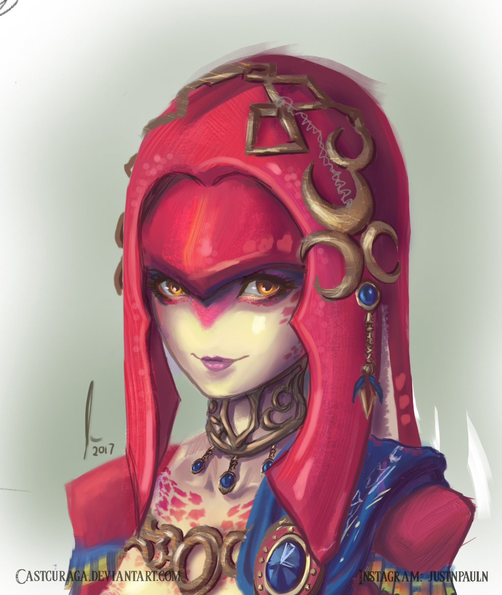 1girl, fins, fish_girl, gorget, hair_ornament, highres, justin_paul, lips
