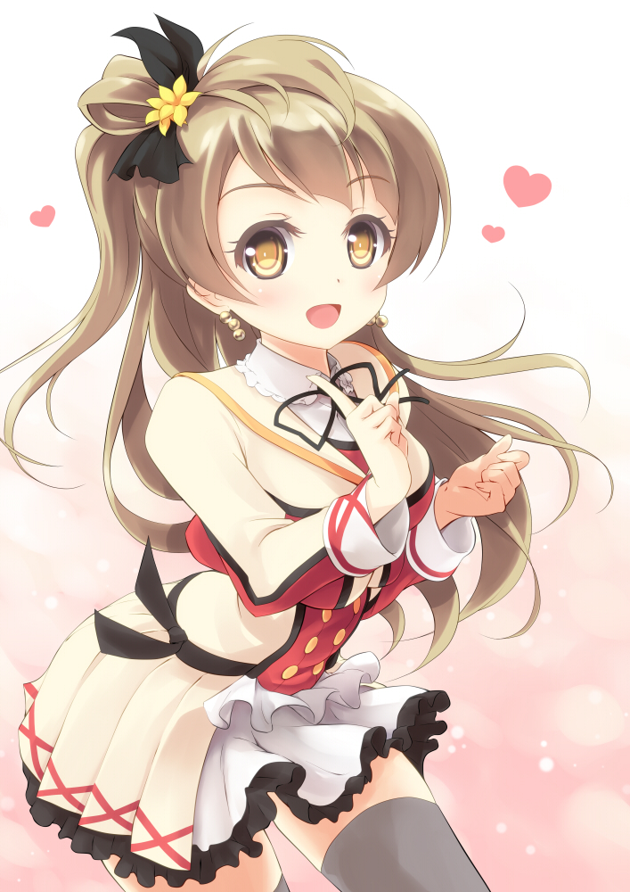 1girl, blush, bow, brown_hair, buttons, commentary_request, earrings, flower