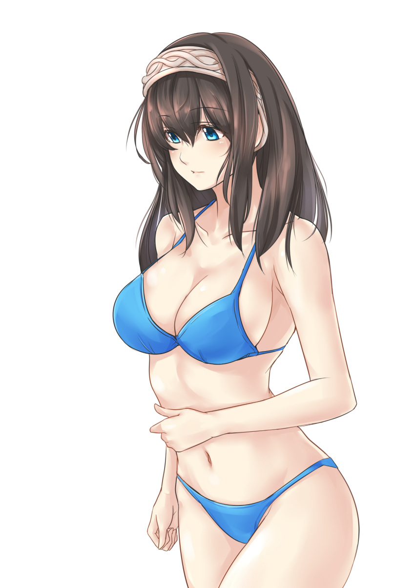 1girl, arm, arm_at_side, bare_arms, bare_legs, bare_shoulders, bikini, black_hair