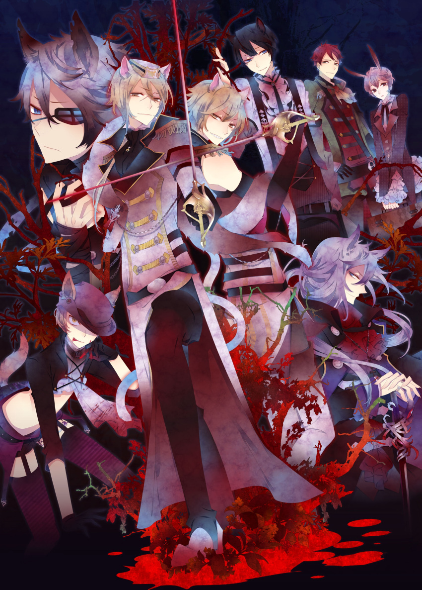 arles_v._felnoir, auger_von_garibaldi, black_wolves_saga, blonde_hair, guillan_guinor, julian_(black_wolves_saga), kuroyuki, mejojo_von_garibaldi