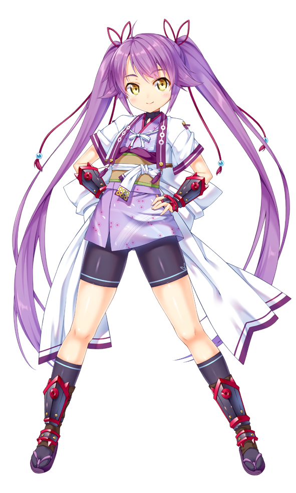 bridal_gauntlets, full_body, hands_on_hips, ichi_makoto, long_hair, looking_at_viewer, official_art, sengoku_hime_5