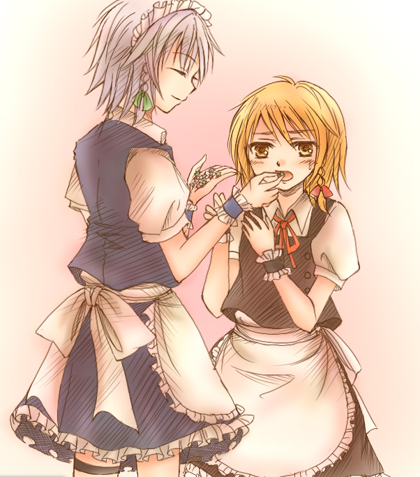 bad_id, izayoi_sakuya, kirisame_marisa, maid, multiple_girls, nagasawa_(pixiv172331), nagasawa_(tthnhk), touhou