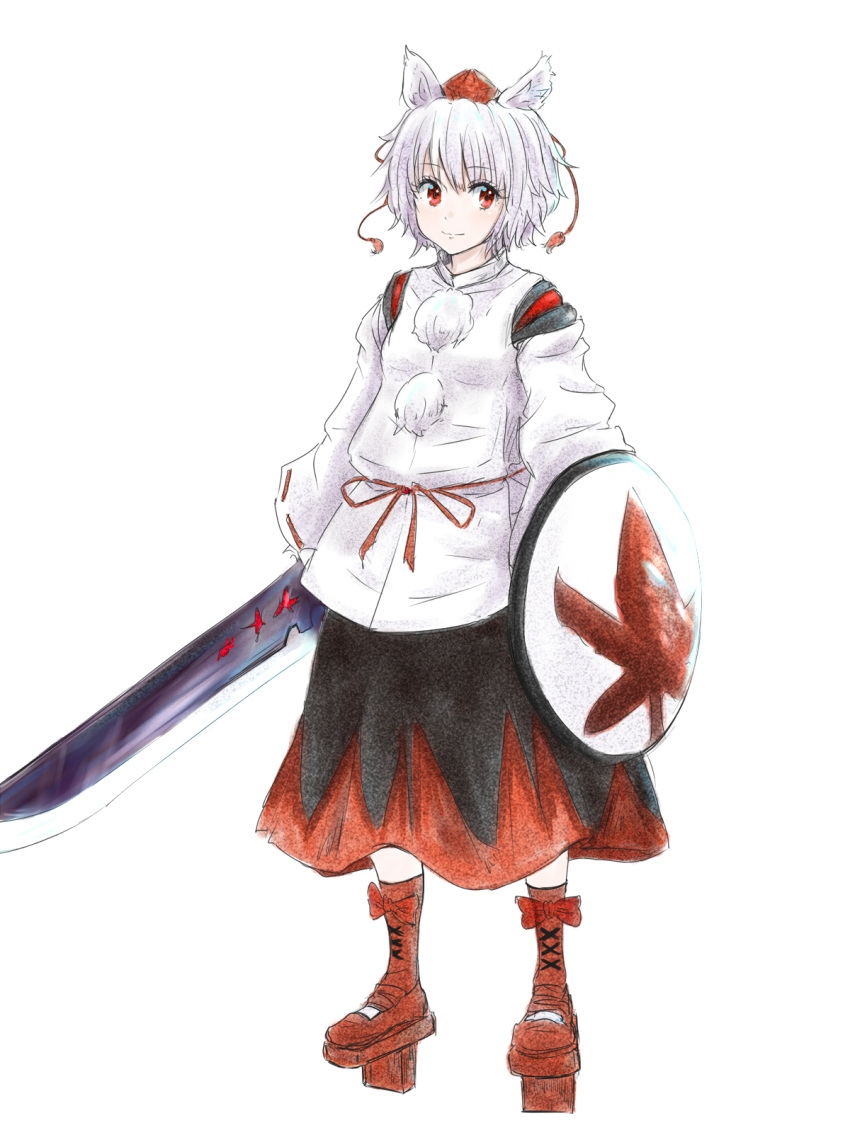 1girl, animal_ears, bangs, black_skirt, blush, boots, bow, breasts