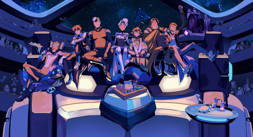3d_glasses, coran_(voltron), drinking_cup, drinking_straw, facial_hair, food, glasses, highres