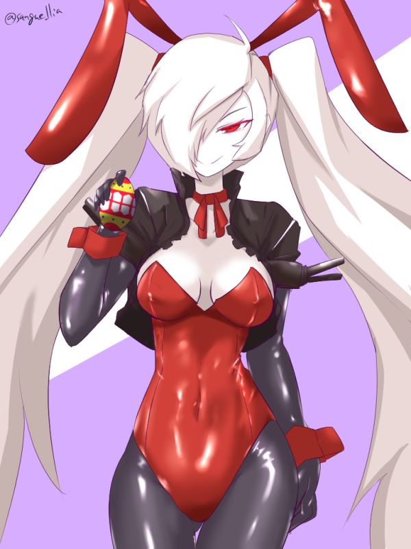 1girl, alternate_costume, animal_ears, black_gloves, black_jacket, black_legwear, bunnysuit, choker