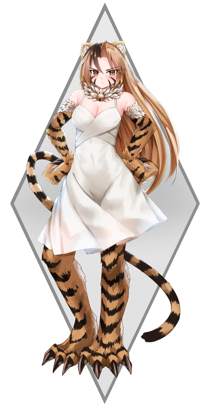 >:t, 1girl, :t, animal_ears, bare_shoulders, bell, blush, breasts