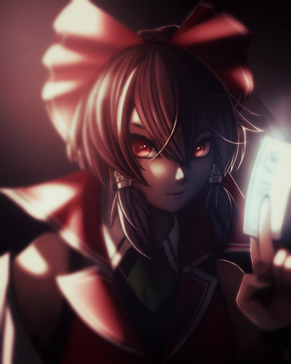 1girl, blurry, brown_hair, dark, fixelcat, glowing, gradient, gradient_background