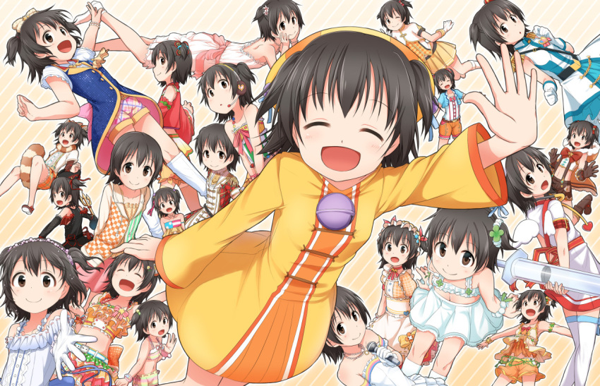 1girl, across_the_stars, akagi_miria, animal_ears, ayami_(ayanoayanosuke), black_hair, brown_eyes, closed_eyes