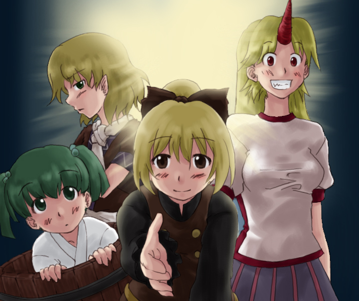 horn, hoshiguma_yugi, hoshiguma_yuugi, kisume, kurodani_yamame, little_busters!, little_busters!!, mizuhashi_parsee