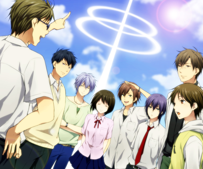 asanami_kou, asanami_shou, brown_eyes, brown_hair, kaga_haru, kinose_kazuki, natsuzora_no_monologue, ogawa_aoi