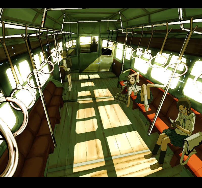 bag, brown_hair, inumaroboya, inumaru_(sougen_no_marogoya), light, lying, original, reading