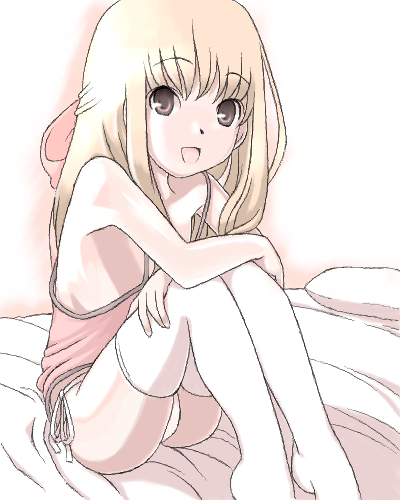 camisole, flat_chest, knee_hug, leg_hug, long_hair, lowres, oekaki, panties