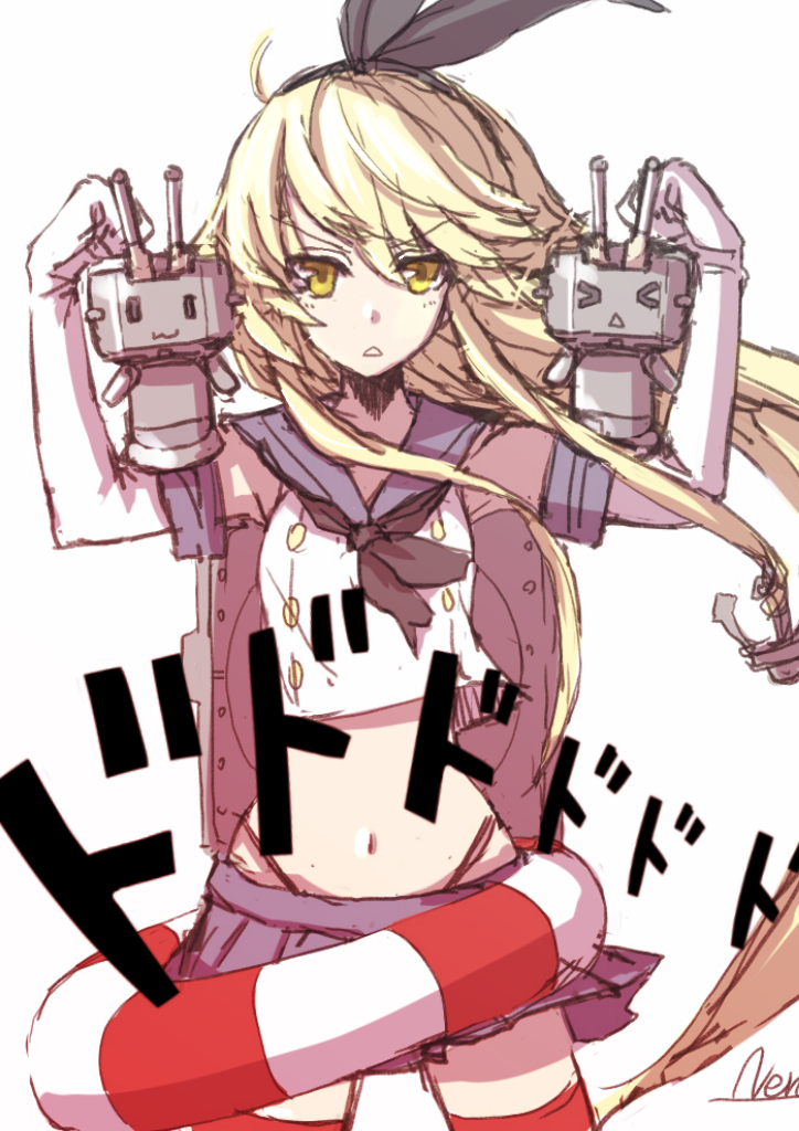>_<, 1girl, anchor_hair_ornament, arms_up, black_ribbon, blonde_hair, carrying, closed_eyes