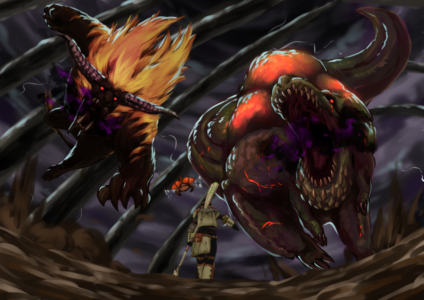 absurdres, ambiguous_gender, armor, beetle, blonde_hair, brave_(armor), claws, daji_yaozi