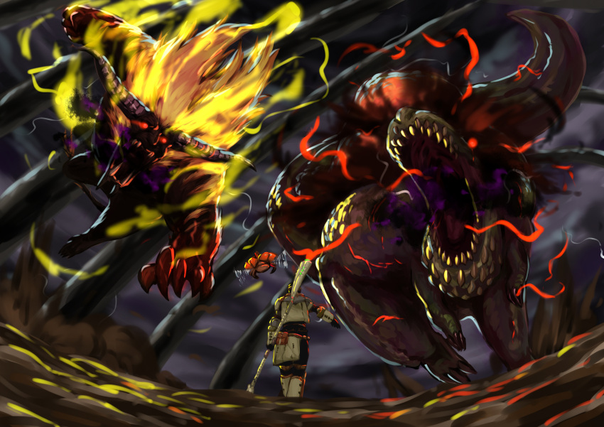 absurdres, ambiguous_gender, armor, beetle, blonde_hair, brave_(armor), claws, daji_yaozi