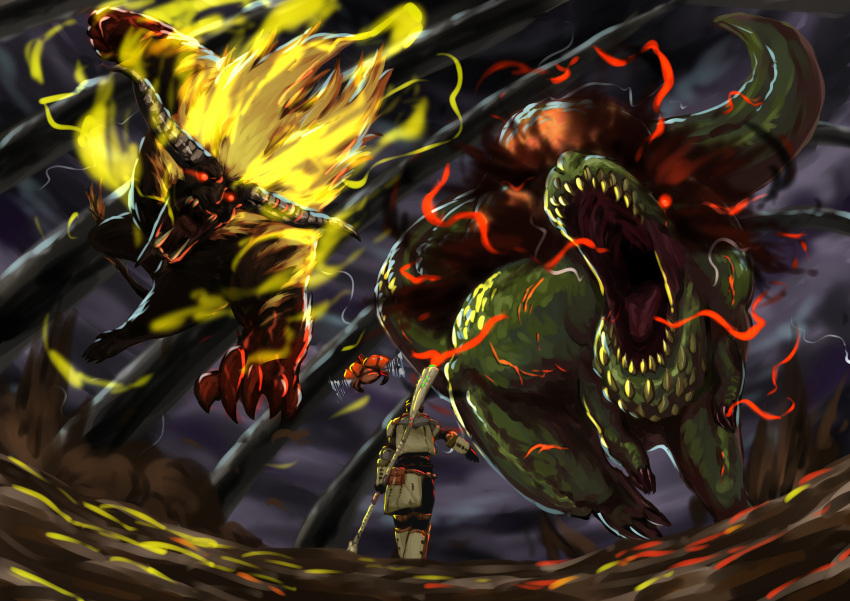 absurdres, ambiguous_gender, armor, beetle, blonde_hair, brave_(armor), claws, daji_yaozi