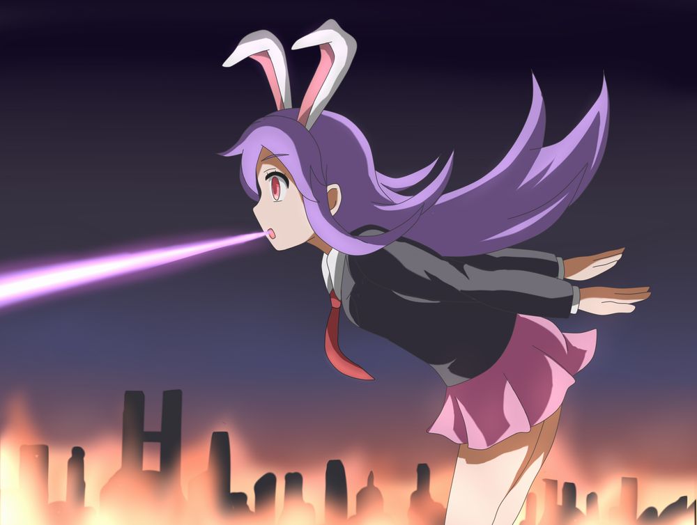 1girl, animal_ears, blazer, breasts, commentary_request, cookie_(touhou), extra_ears, eyebrows_visible_through_hair
