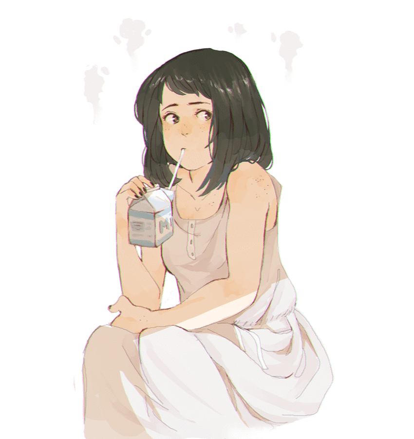1girl, ammeja, animated, animated_gif, bare_shoulders, black_hair, boku_no_hero_academia, brown_eyes