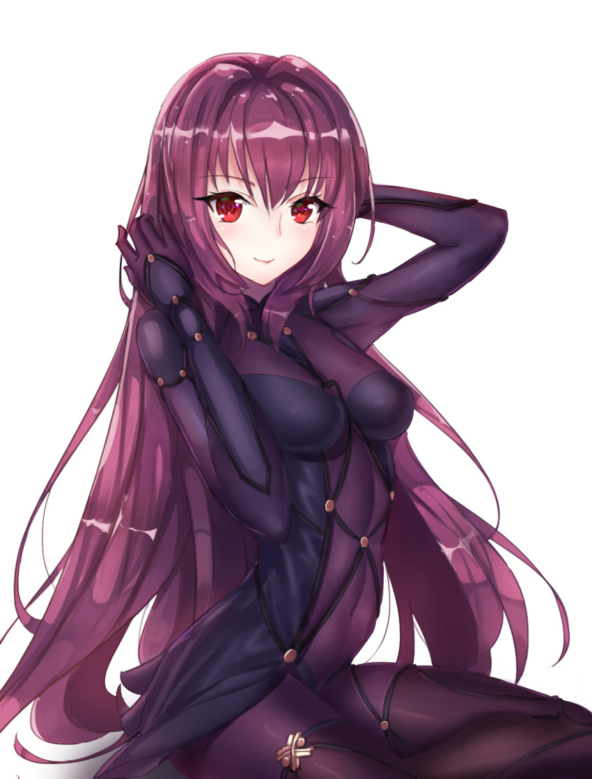 1girl, adjusting_hair, arched_back, bangs, bencao_gangmu_(19), blue_clothes, blush, breasts