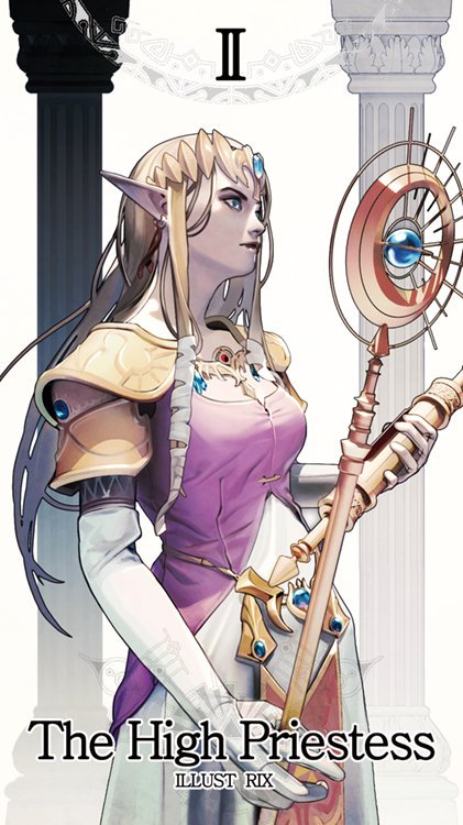 1girl, blue_eyes, brown_hair, dress, long_hair, pointy_ears, princess_zelda, scroll