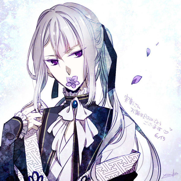 ken_ga_kimi, kuroba_saneaki, purple_eyes, white_hair, yamika