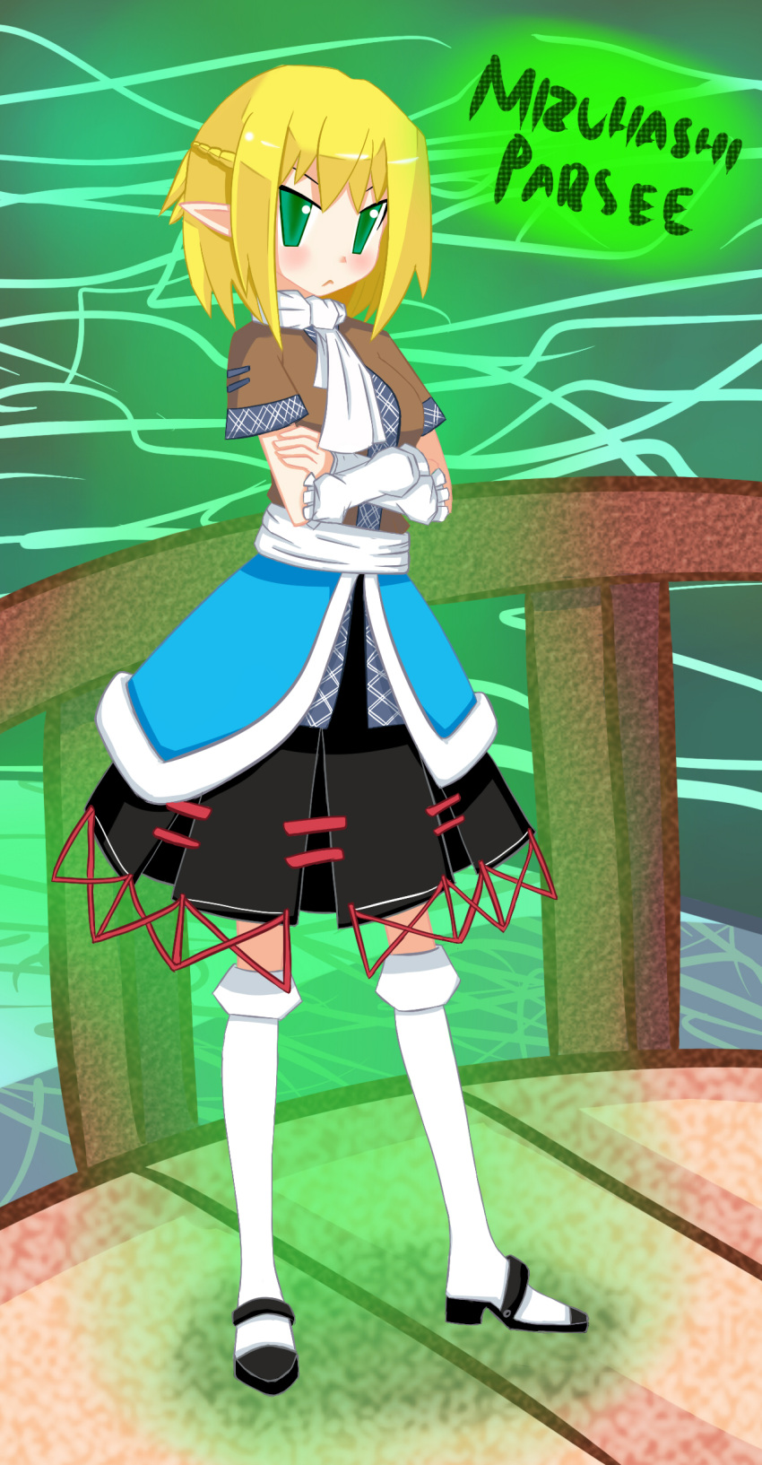 1girl, absurdres, acyo, blonde_hair, commentary, highres, mizuhashi_parsee, solo, touhou