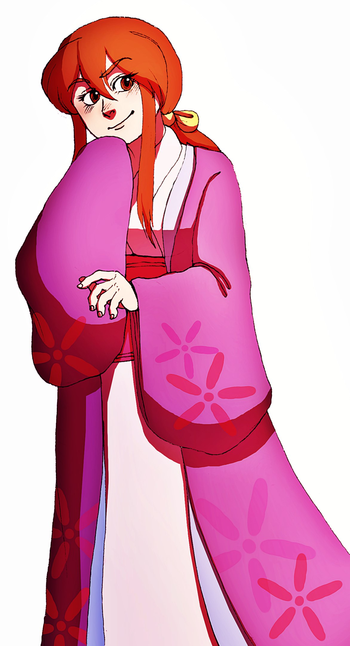 1girl, bow, hair_bow, highres, japanese_clothes, kimono, kotohime, layered_clothing