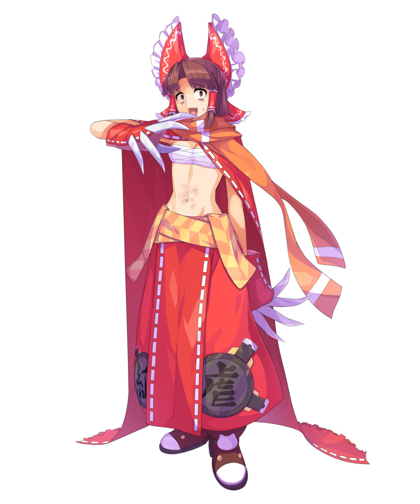 1girl, benikurage, bruise, claws, cookie_(touhou), cosplay, full_body, guilty_gear