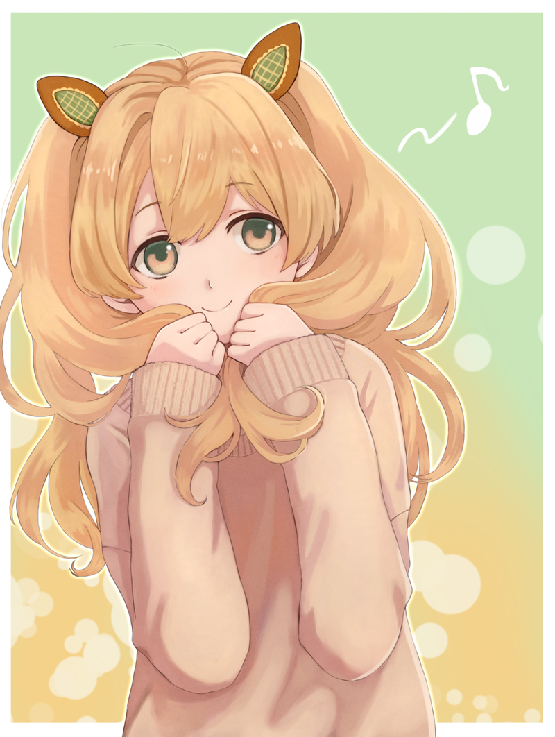 1boy, blush, crossdressinging, green_eyes, hair_ribbon, hirayama_ityu, i-chu, long_hair
