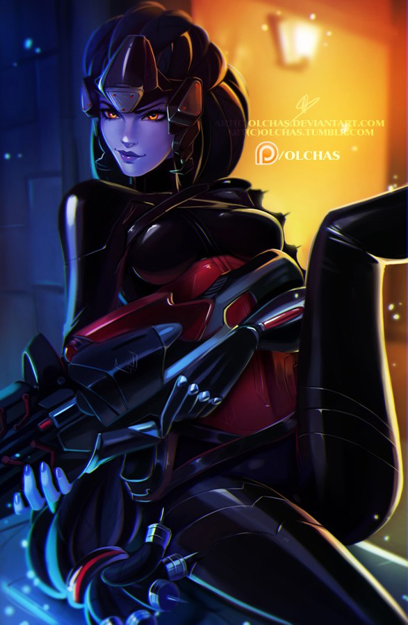 1girl, alternate_costume, alternate_hairstyle, bodysuit, breasts, cable, gun, head_mounted_display