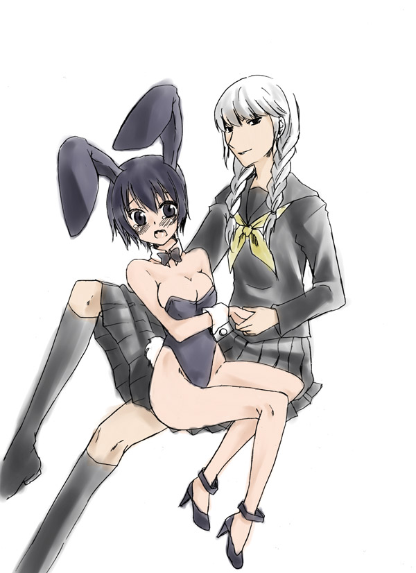 bad_id, bare_legs, bunny_ears, bunnysuit, crossdressinging, genderswap, high_heels, koue