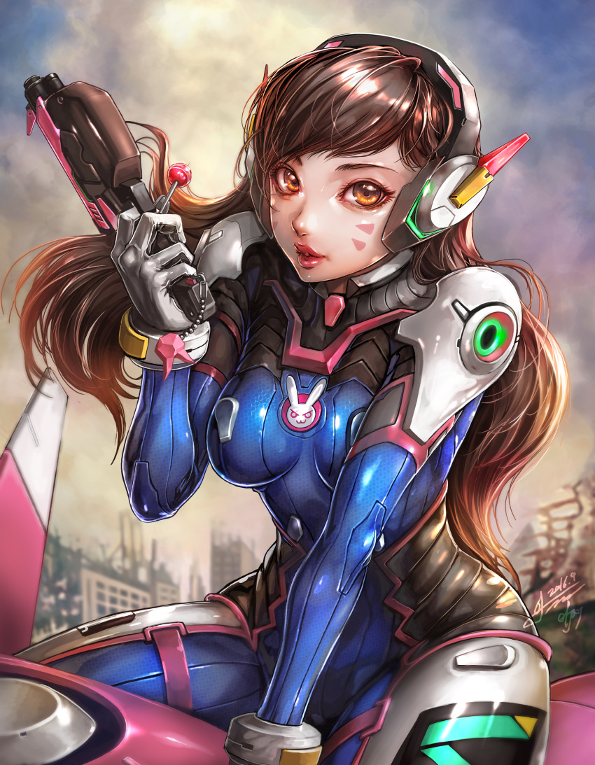 1girl, absurdres, bangs, between_legs, bodysuit, boots, bracer, breasts