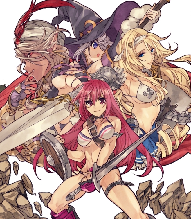 bikini_warriors, dark_elf_(bikini_warriors), fighter_(bikini_warriors), hattori_masahiko, mage_(bikini_warriors), paladin_(bikini_warriors)