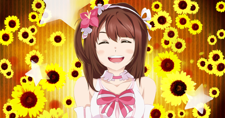 1girl, artist_request, bokutachi_wa_hitotsu_no_hikari, dress, flower, kousaka_honoka, love_live!, love_live!_school_idol_project