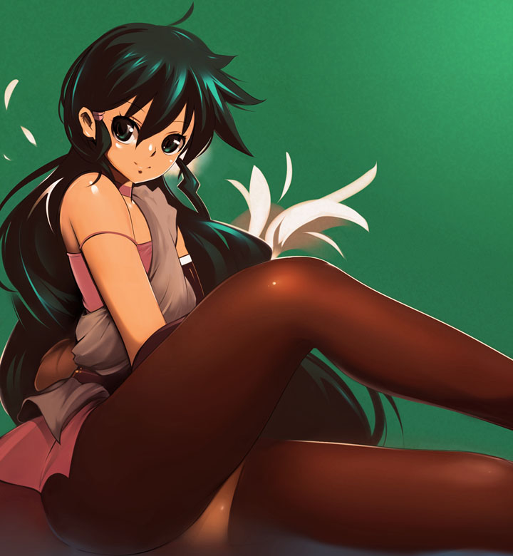 deltora_quest, green_eyes, green_hair, ichimatsu_akebi, jasmine_(deltora_quest), long_hair, pantyhose