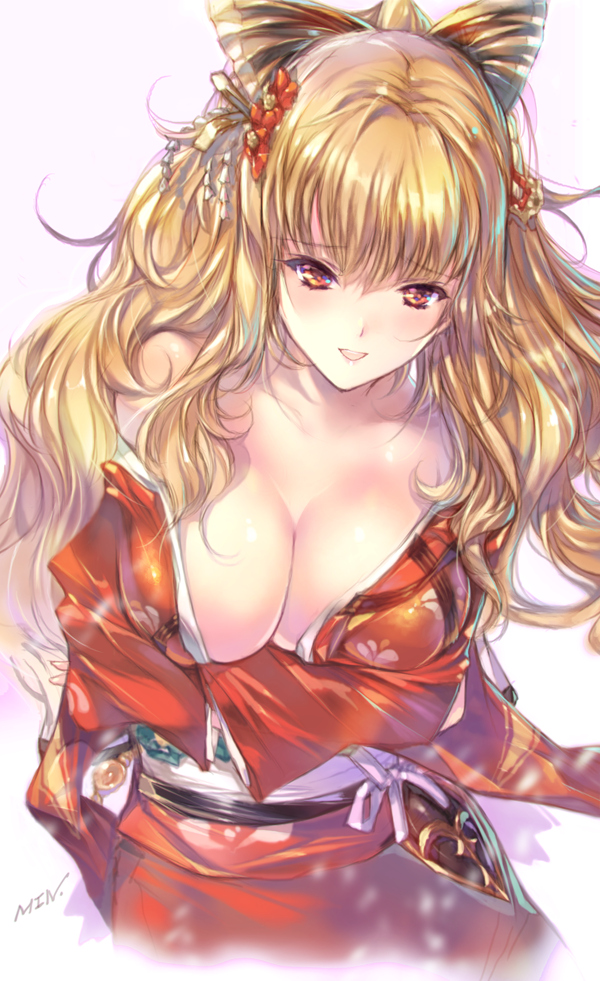 1girl, alternate_costume, artist_name, bangs, blonde_hair, blush, bow, bowtie