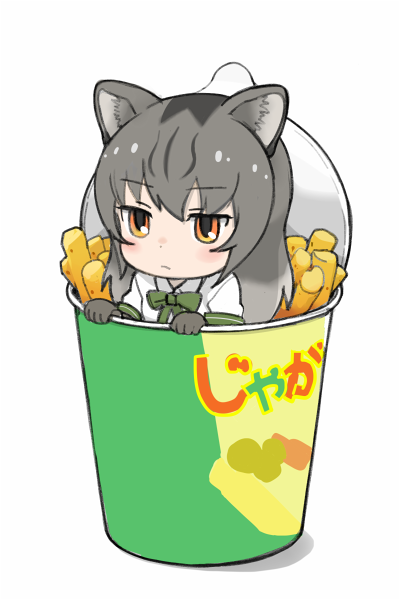 1girl, animal_ears, black_gloves, blush_stickers, cat_ears, closed_mouth, collar, collared_shirt