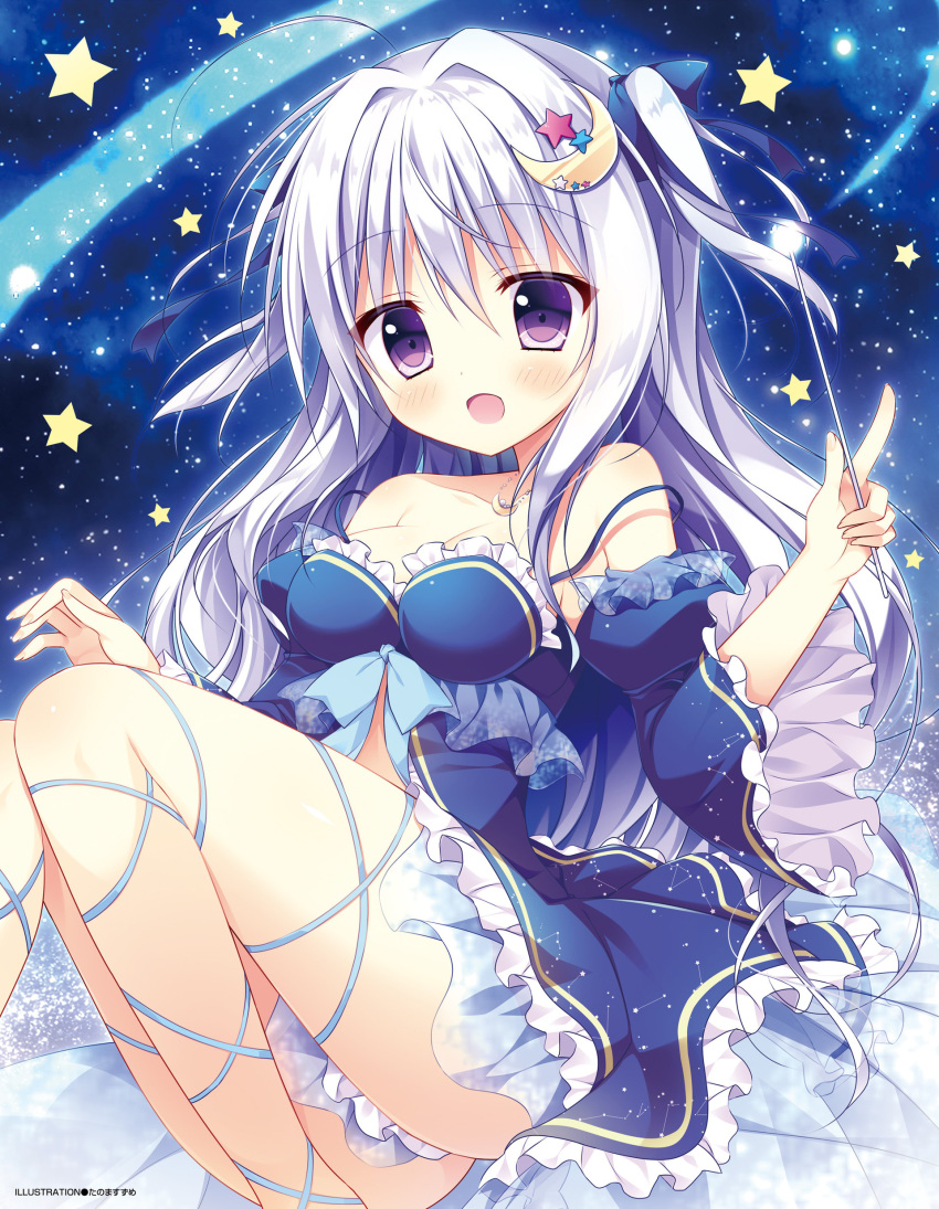 1girl, :d, absurdres, ahoge, ass, bangs, bare_shoulders, blue_bow