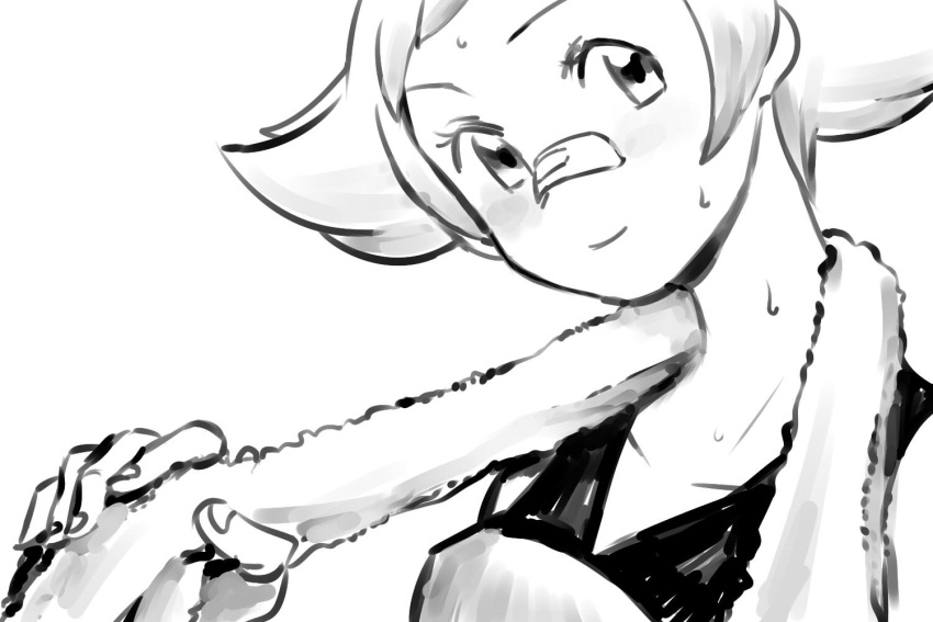 1girl, bandaid, bandaid_on_nose, blush, closed_mouth, collarbone, flipped_hair, gooberman_(kdk5011)