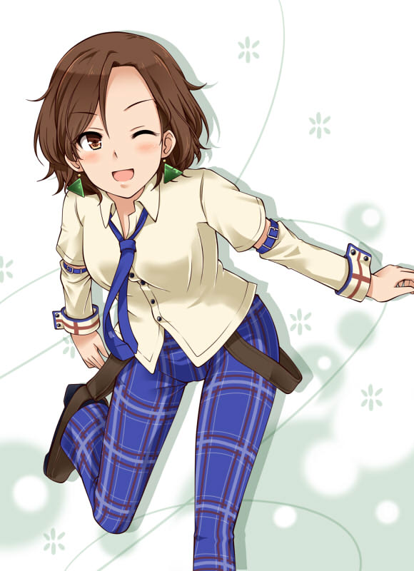 1girl, brown_eyes, brown_hair, idolmaster, idolmaster_cinderella_girls, looking_at_viewer, mizuki_seira, necktie