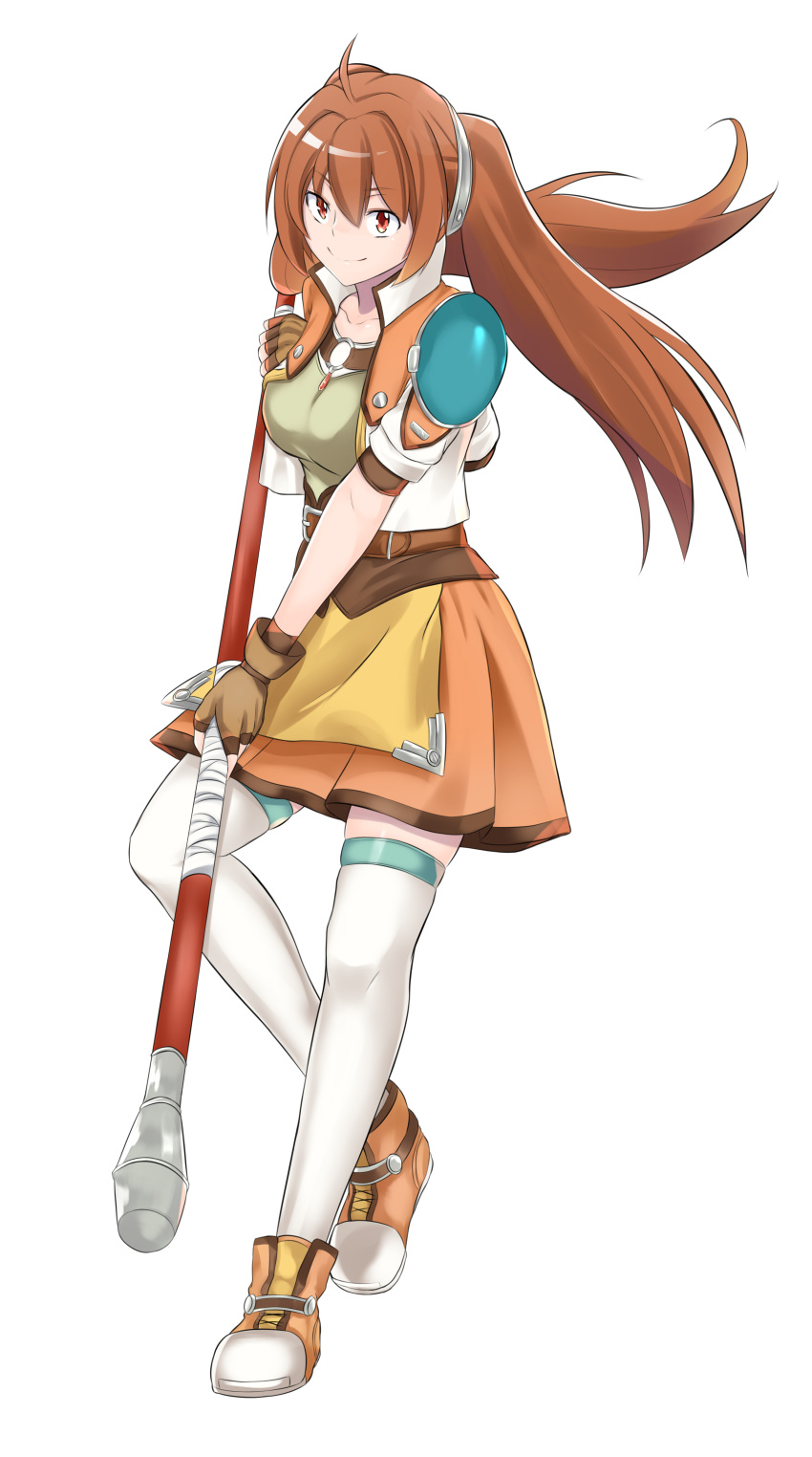 1girl, absurdres, aster_crowley, eiyuu_densetsu, estelle_bright, gloves, highres, jacket