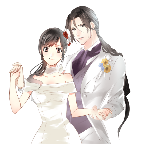 asagi_haru, black_eyes, black_hair, couple, hanayaka_nari_waga_ichizoku, miyanomori_mamoru, syrup_san