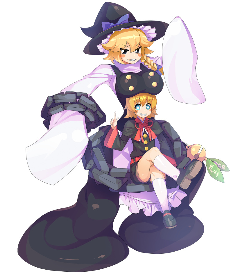 1boy, 1girl, bangs, belt, black_eyes, black_hat, black_shoes, black_shorts