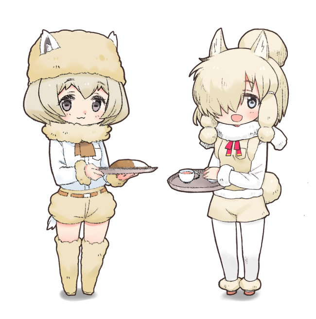 2girls, :3, :d, alpaca_ears, alpaca_huacaya_(kemono_friends), alpaca_suri_(kemono_friends), alpaca_tail, animal_ears