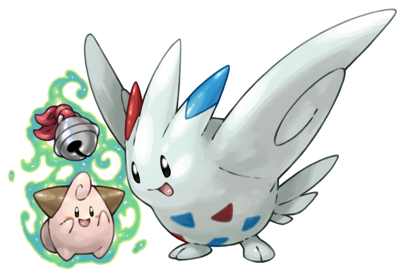 :d, aura, bell, black_eyes, blush_stickers, cleffa, diamond_(shape), feathered_wings